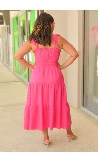 Maison Tara KEDDY- Solid Frill Strap Dress with Elastic Waist