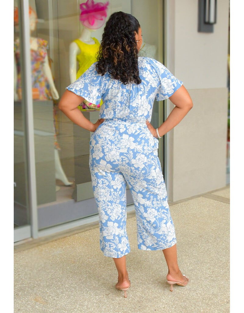 KIHENA- Floral 3/4 Frill Sleeve Jumper