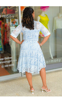 MELMEL- V Neck Dress with Collar