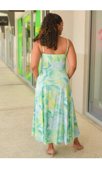 NAVA- Long Printed Spaghetti Strap Dress