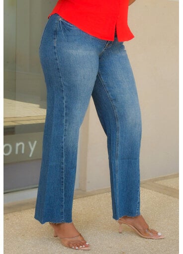 Royalty ZILEA- Wide Leg Jean with Cut Hem