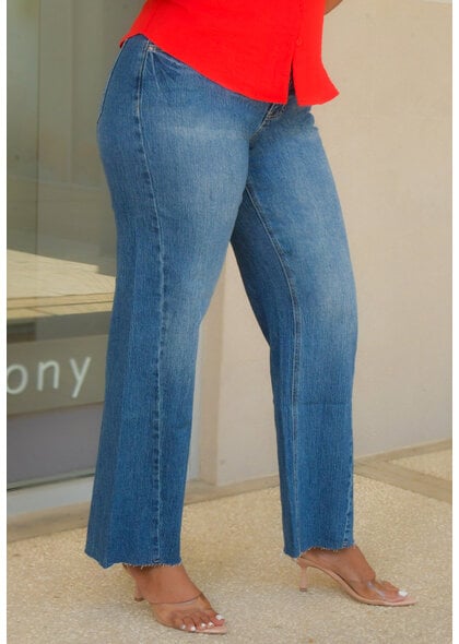 Royalty ZILEA- Wide Leg Jean with Cut Hem
