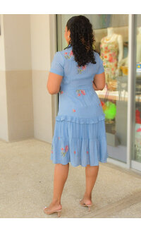 Royalty FILIKO- Printed Button Down Dress with Collar