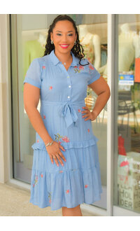 Royalty FILIKO- Printed Button Down Dress with Collar