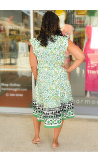 KALEL- Floral Dress with Frill Arm & Band