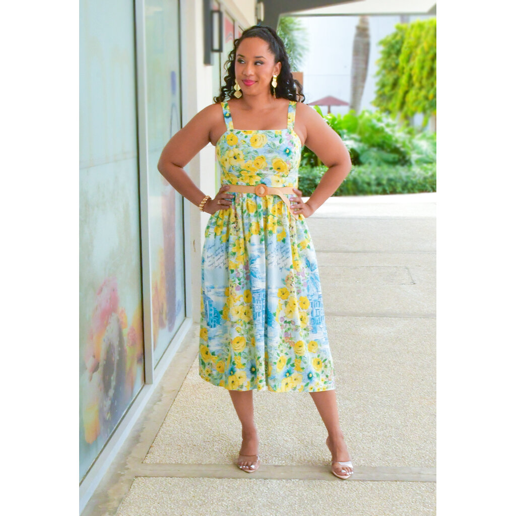 KAPPIA- Floral Dress with Small Straps