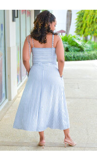 Julia Jordan KISER- Long Stripe Elastic Waist Dress