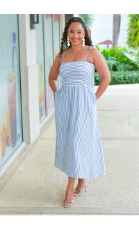 Julia Jordan KISER- Long Stripe Elastic Waist Dress