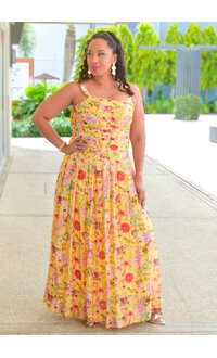 Julia Jordan KAJUSI- Long Floral Dress with Small Straps