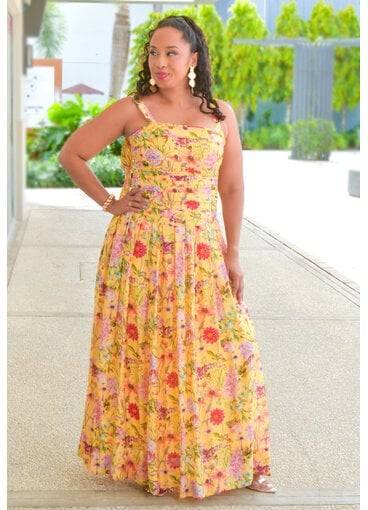 Julia Jordan KAJUSI- Long Floral Dress with Small Straps