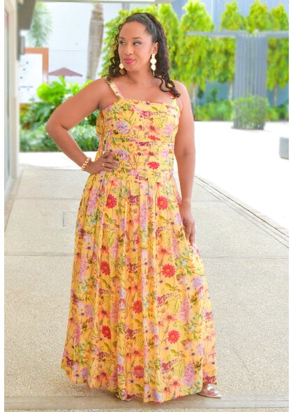 Julia Jordan KAJUSI- Long Floral Dress with Small Straps