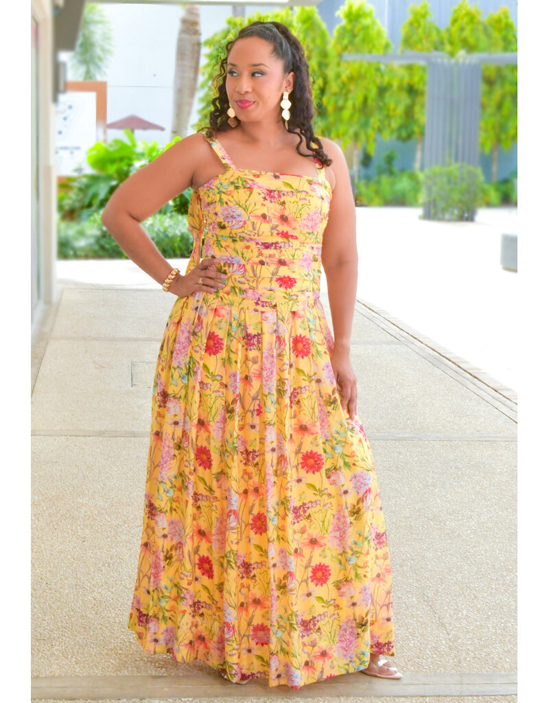 Julia Jordan KAJUSI- Long Floral Dress with Small Straps