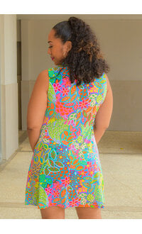 MSK IDESA-Printed Collar Dress with Zip