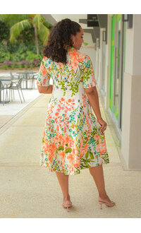 Maison Tara KAIRI- Floral Jacket Look Dress with Tie