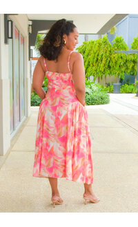 KANIO- Printed Elastic Dress with Small Straps