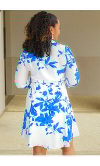 MLLE Gabrielle KANNE- Floral Button Down Dress with 3/4 Sleeves