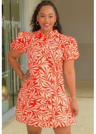 MSK KAUR- Printed Puff Sleeve with Collar