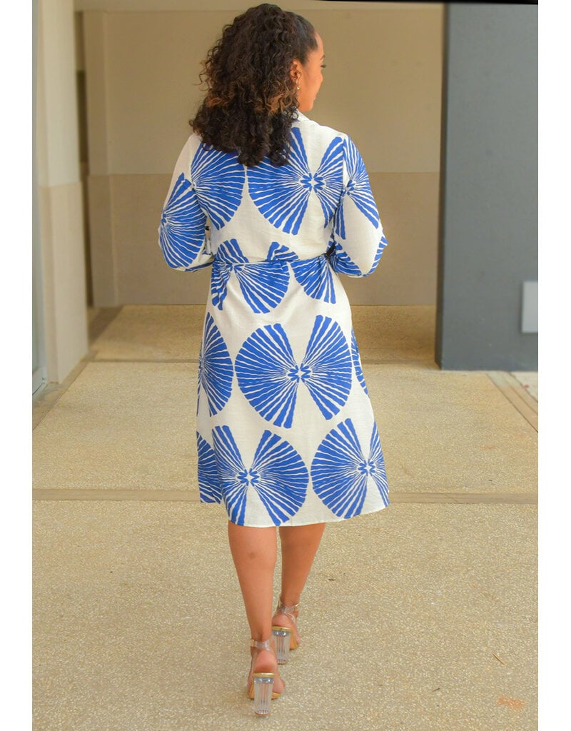 MLLE Gabrielle KEJIAH- Button Down Palm Print Dress