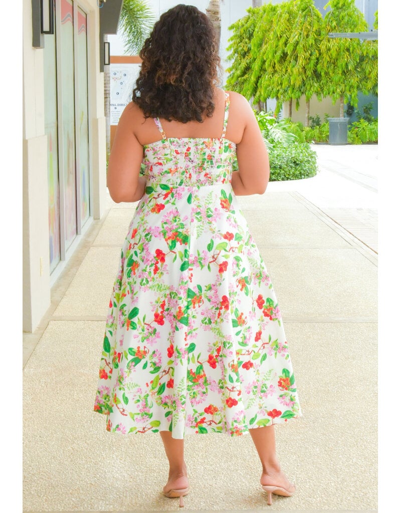 KENDY- Long Floral Spaghetti Strap Dress