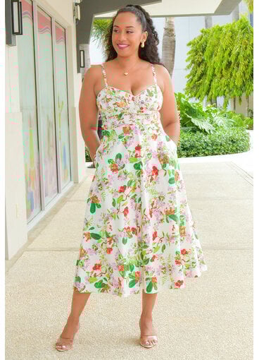KENDY- Long Floral Spaghetti Strap Dress