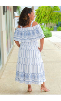 Maison Tara KINSLEE- Printed Cold Shoulder Dress