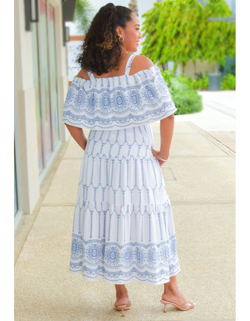 Maison Tara KINSLEE- Printed Cold Shoulder Dress