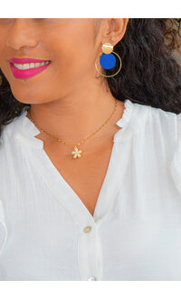NIEHS Circle Inset Drop Earrings