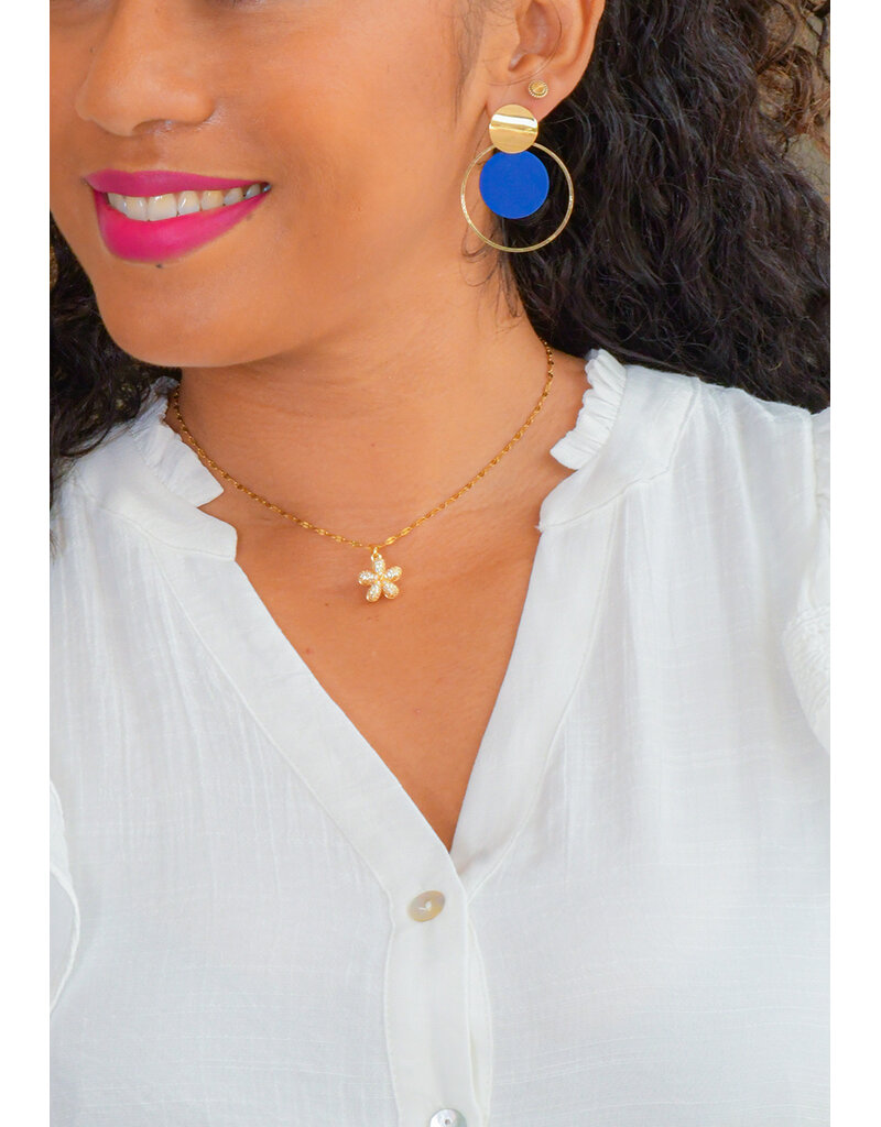 NIEHS Circle Inset Drop Earrings