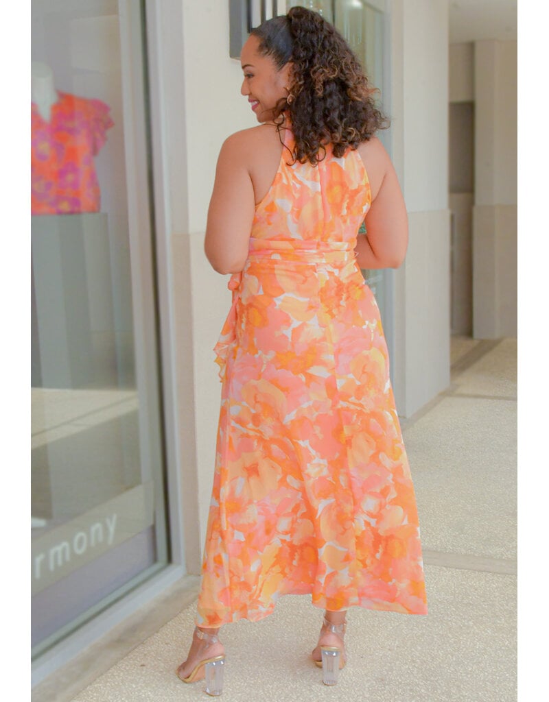 FAJA- Long Printed Lap Top Dress with Band