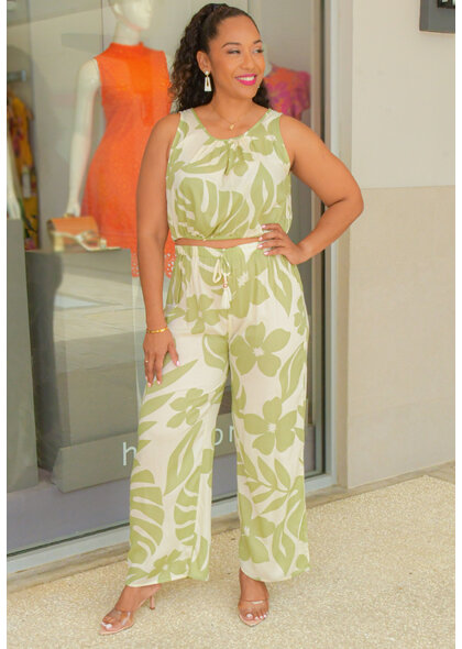 TURKS & CAICOS KALANT- Printed 2 Piece Pants Suit