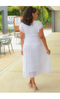 LAMIN- Long Lap Top Double Frill Arm Dress