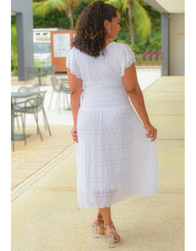 LAMIN- Long Lap Top Double Frill Arm Dress