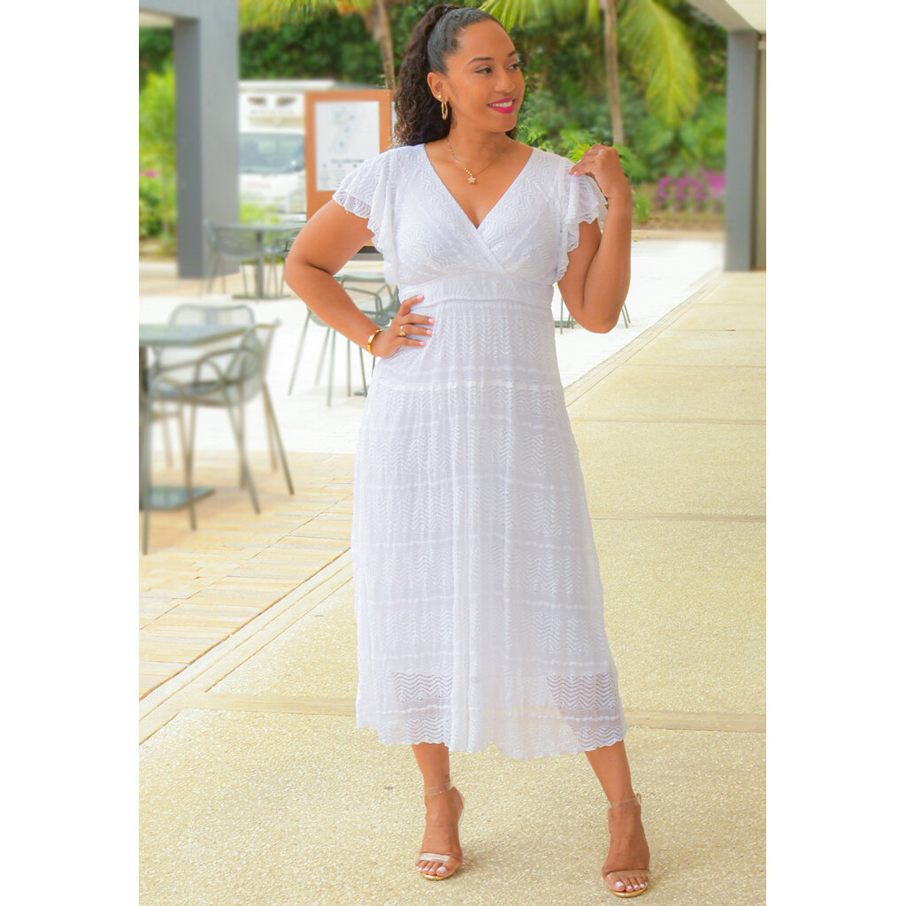 LAMIN- Long Lap Top Double Frill Arm Dress