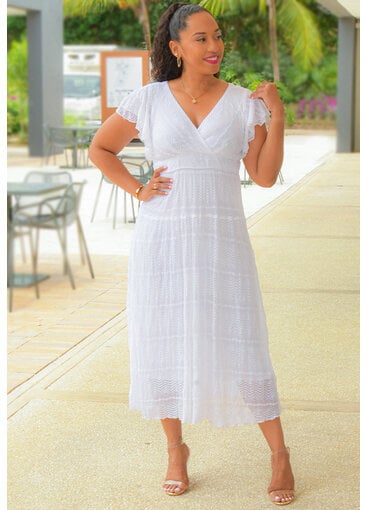 LAMIN- Long Lap Top Double Frill Arm Dress