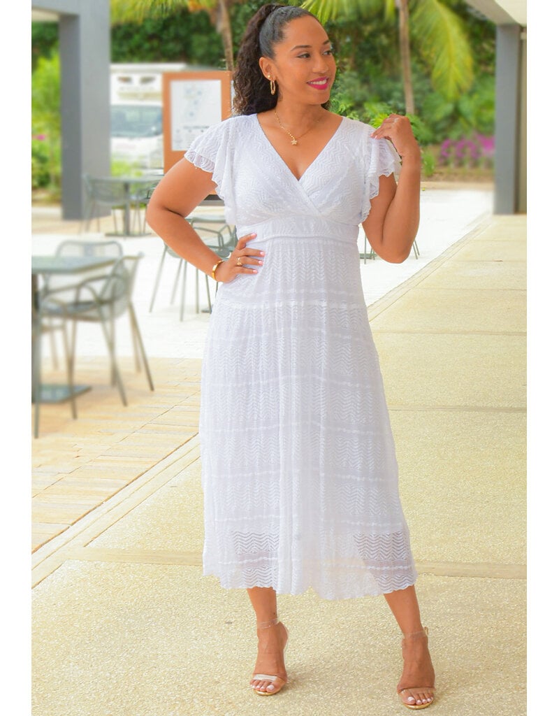 LAMIN- Long Lap Top Double Frill Arm Dress
