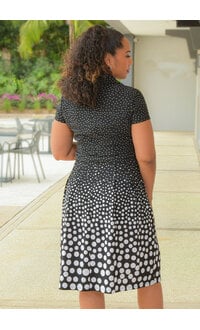 Shelby & Palmer ROEDIA- Polka Dot Lap Top Dress with Collar