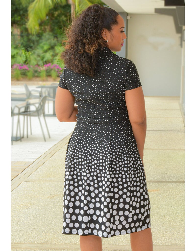 Shelby & Palmer ROEDIA- Polka Dot Lap Top Dress with Collar
