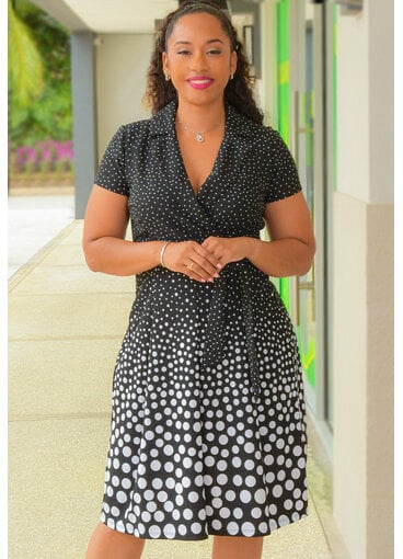 Shelby & Palmer ROEDIA- Polka Dot Lap Top Dress with Collar