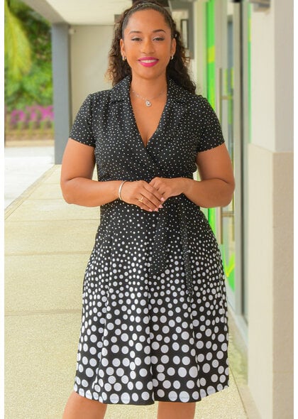 Shelby & Palmer ROEDIA- Polka Dot Lap Top Dress with Collar