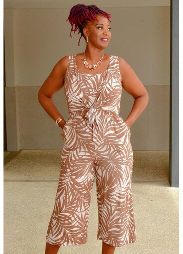 KYOMI- Printed Armhole Jumper with Tie Front