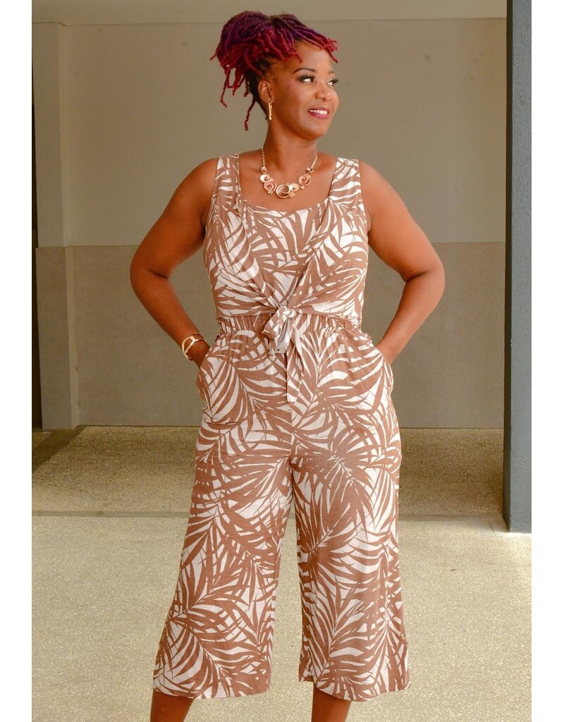 KYOMI- Printed Armhole Jumper with Tie Front