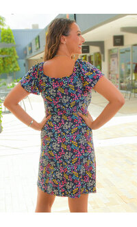 Signature IDANELLY- Floral Printed Dress with Elastic Shoulders
