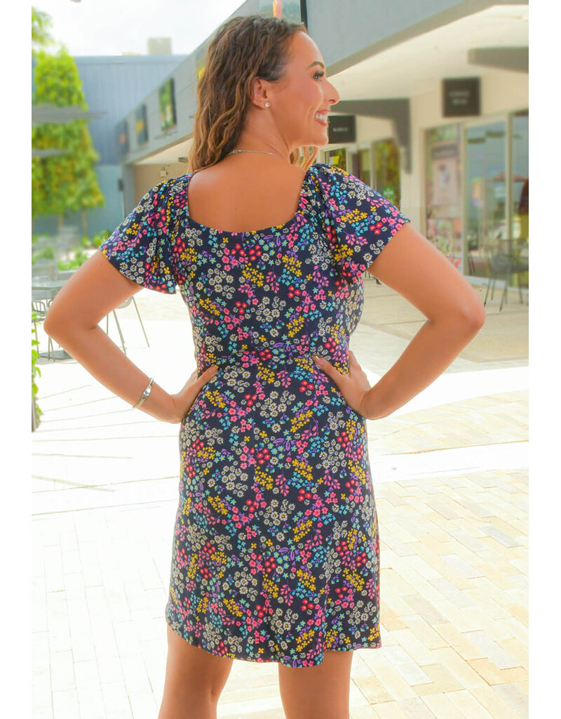 Signature IDANELLY- Floral Printed Dress with Elastic Shoulders