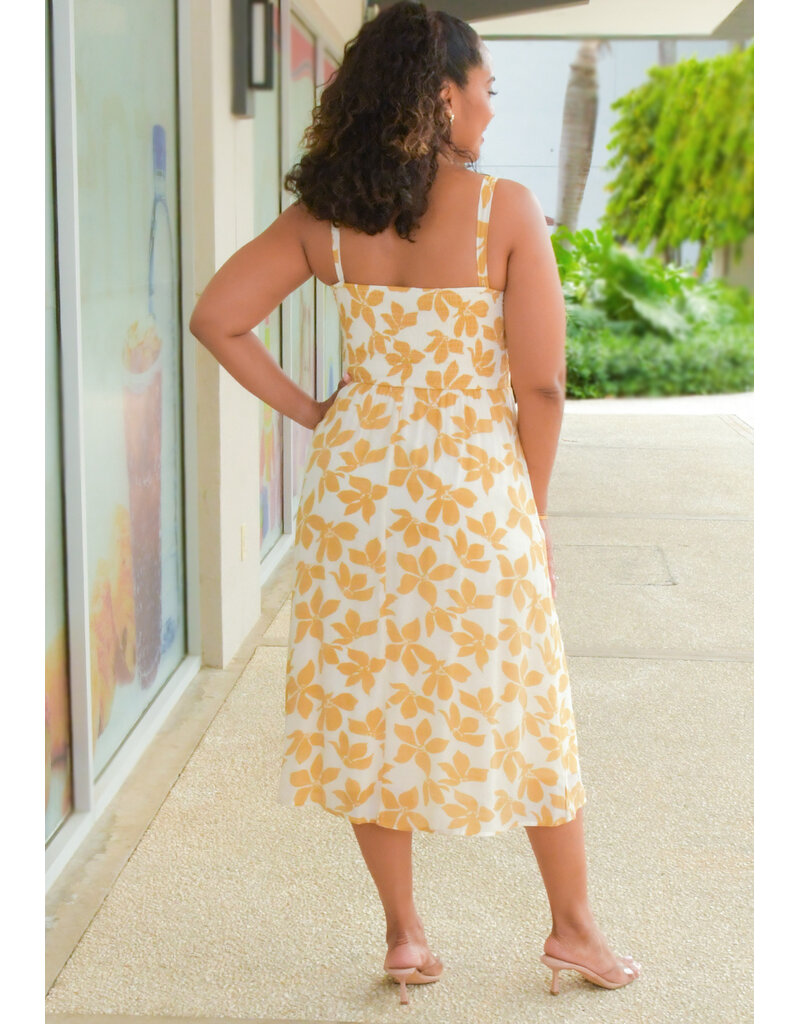 GEAN- Floral Dress with Tie Top & Rings On Straps