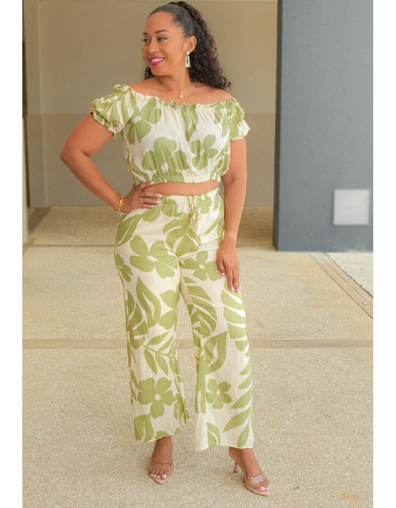 SALTY LEMON KWANG- Printed Two Piece Pants Suit