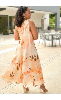 SOLOU- Floral One Shoulder Dress with Ring