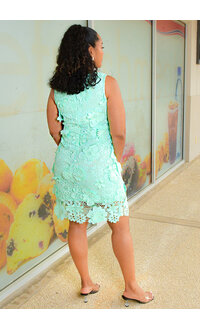 Nina Leonard CEDAR- Armhole Dress with Flower Cut-Outs
