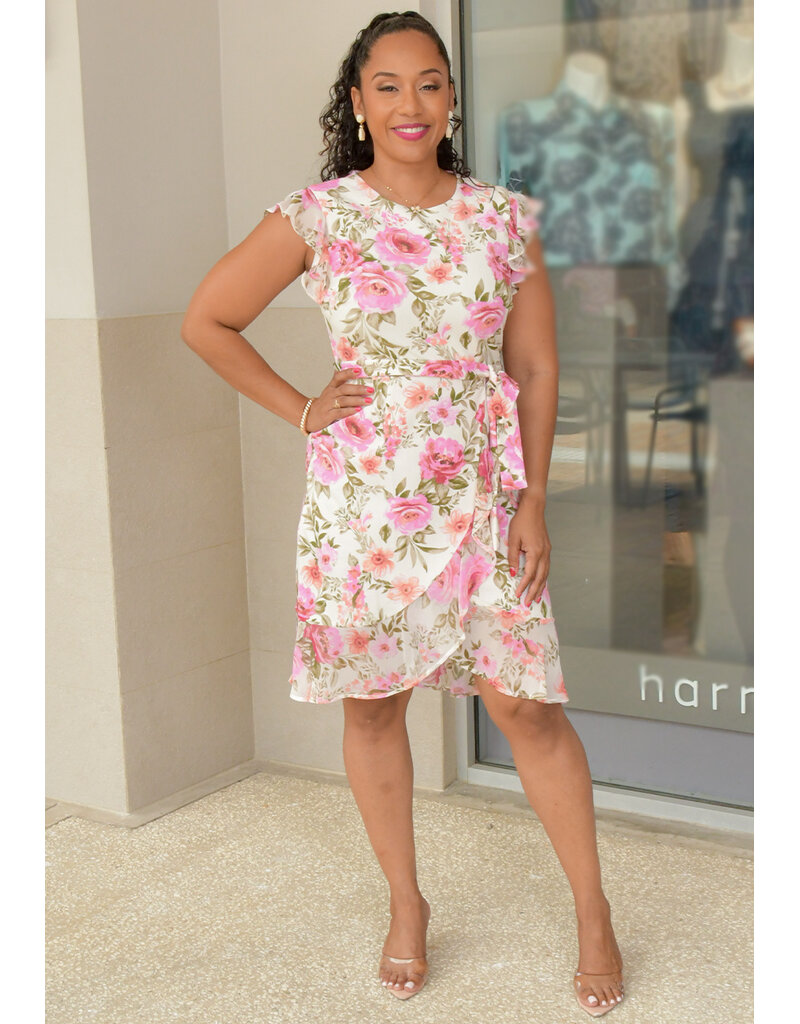 Shelby & Palmer RETTI- Floral Dress with Frill Arms