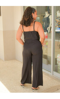 Studio KOEMI- Crinkle Pants Suit with Embroidery Top