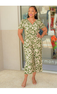 Signature KOGO- Printed Jumper with Split V Neck